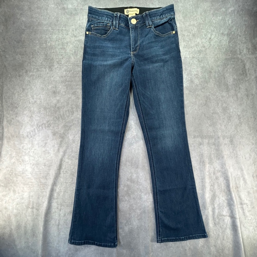 Democracy Ab Technology Bootcut Jeans Womens Size 6 Blue Dark Wash Stretch Denim